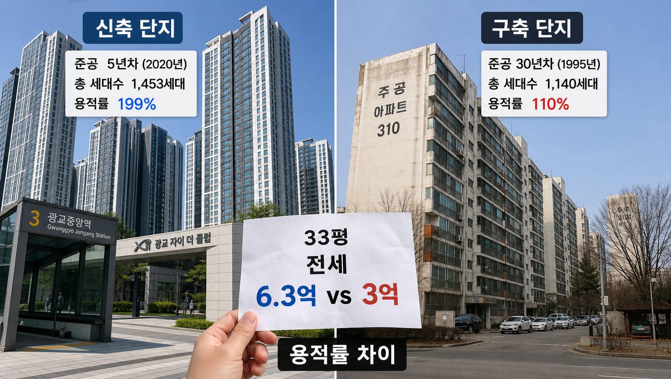 수원 아파트 전세, 같은 평형이라도 단지별로 시세가 다른 이유