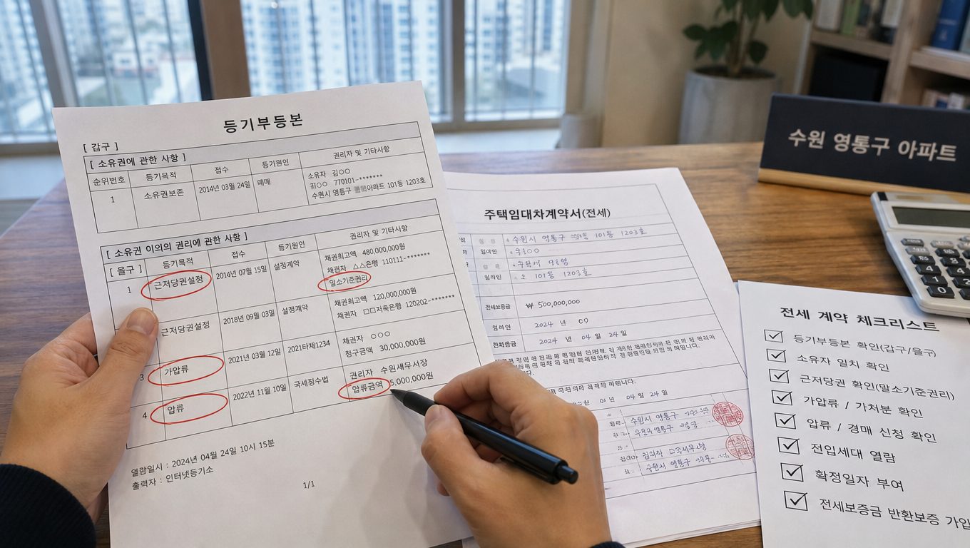 수원 아파트 전세 계약 전후 위험 확인과 지원 서비스